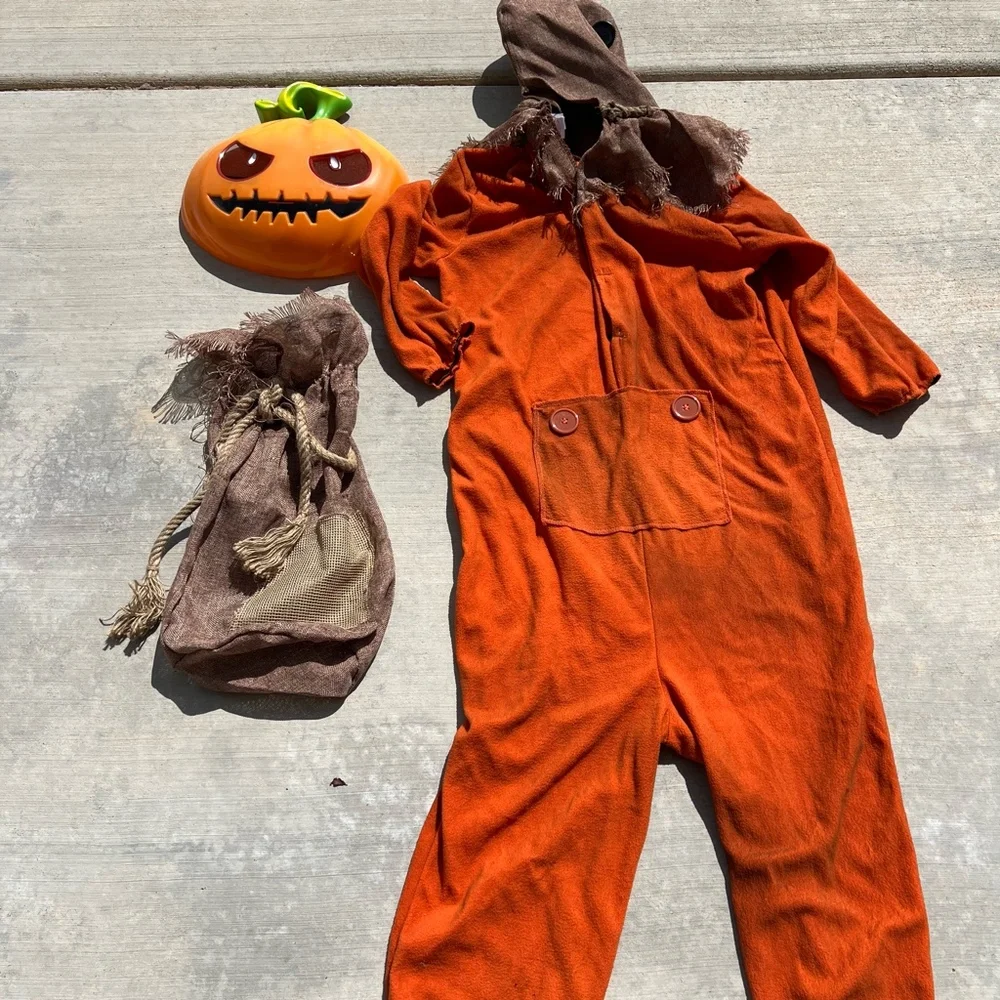 Spirit Haloowen scary pumpkin scarecrow costume XL